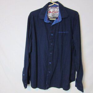 Robert Graham Shirt  Blue Long Sleeve Button Up Collared Business Men's Medium